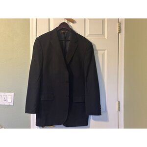 Pronto Uomo Tollegno 1900 Men's 2 Piece Suit 39 waist / 44 long Black 100% wool